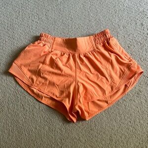 lululemon Orange Hotty Hot Shorts